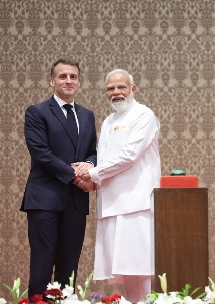 In Images: PM Modi, Emmanuel Macron hold talks during French President’s India visit