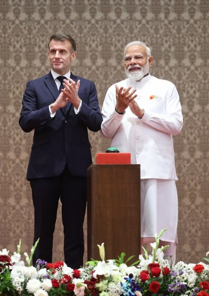 In Images: PM Modi, Emmanuel Macron hold talks during French President’s India visit