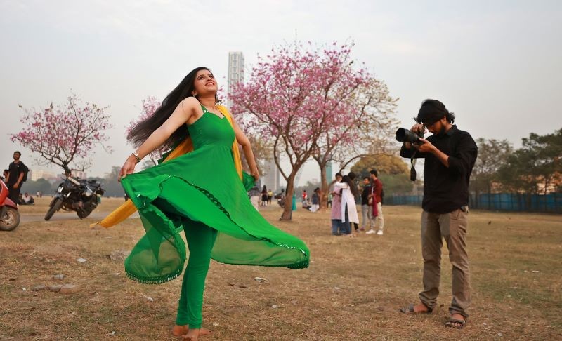 Spring in Bloom: Bauhinia Flowers Paint Kolkata Maidan Pink