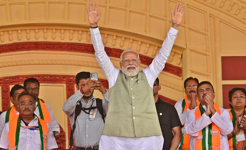 In Images: In Kolkata PM Modi launches blistering attack on TMC at Brigade rally