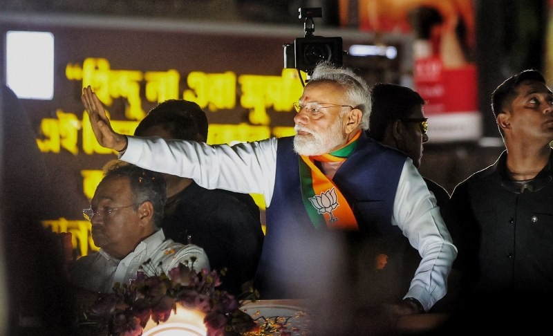 In Images: PM Narendra Modi participates in mega roadshow in North Kolkata