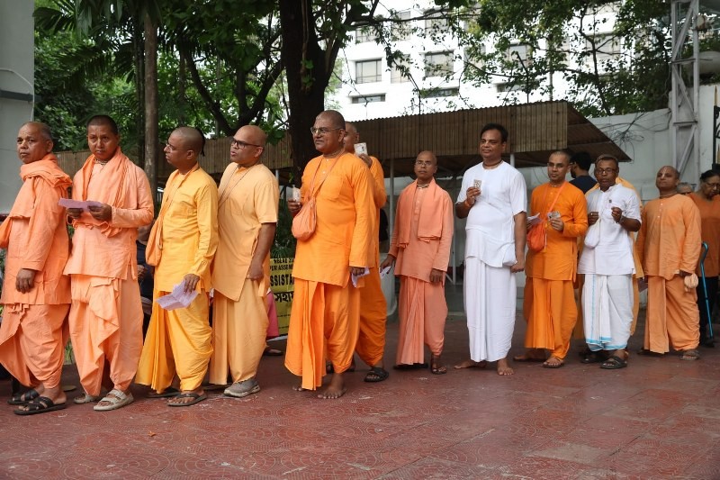 In Images: Hindu monks queue up to vote in Kolkata’s high-stakes final phase