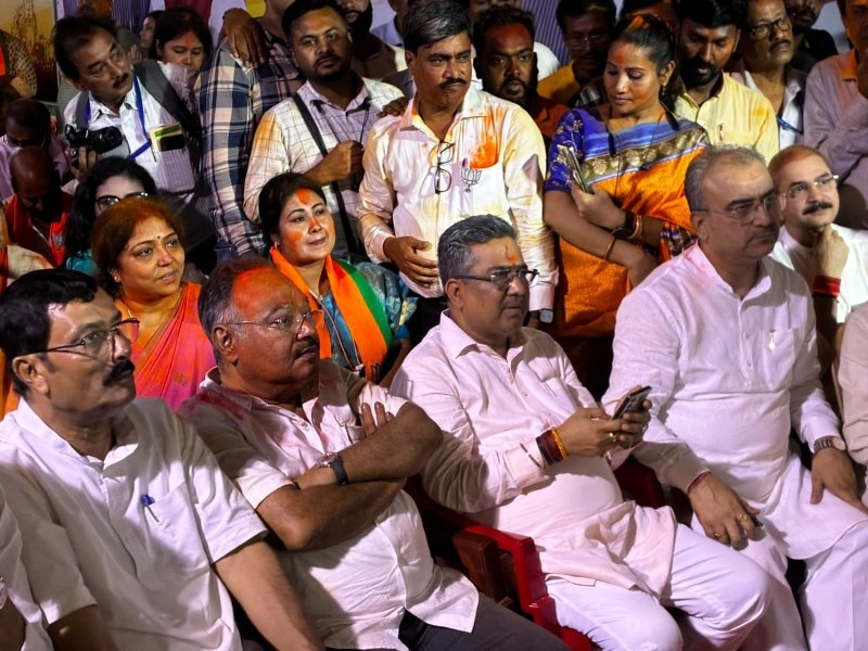 In images: BJP leaders gather at party headquarters in Kolkata for Modi’s address