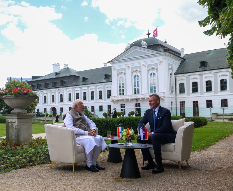 In Images: PM Modi meets Solavakian Prez in Bratislava, helds delegation-level talks