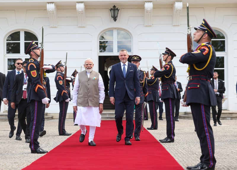 In Images: PM Modi meets Solavakian Prez in Bratislava, helds delegation-level talks