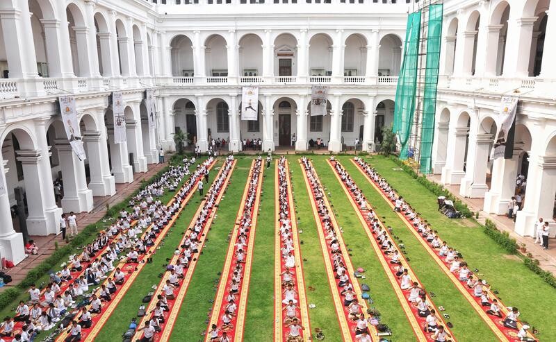 In Images: PM Modi performs yoga at Kolkata's Red Road on International Yoga Day 2026