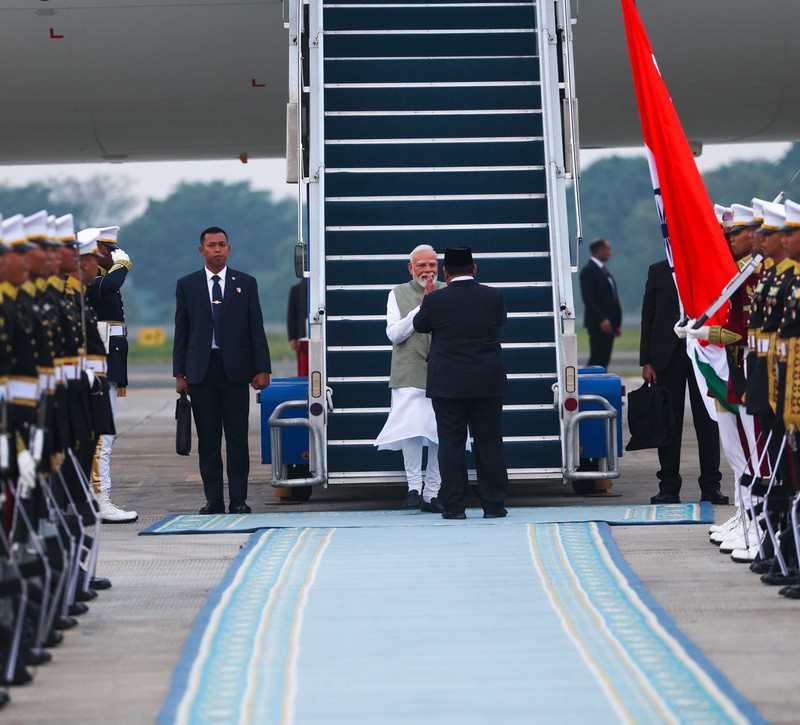 In Images: PM Modi arrives in Indonesia, receives warm welcome by Indian diaspora
