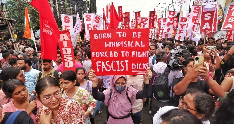 In Images: CJP, SFI hold Kolkata protest seeking Dharmendra Pradhan's resignation in NEET row