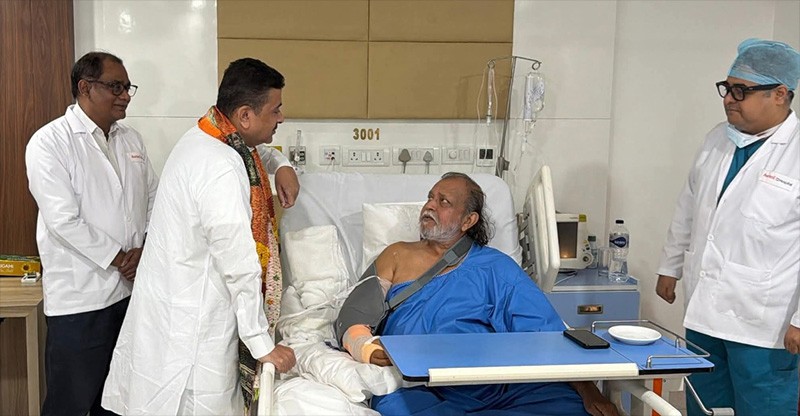 In Images: Suvendu Adhikari visits hospital to check on Mithun Chakraborty's health