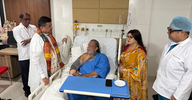 In Images: Suvendu Adhikari visits hospital to check on Mithun Chakraborty's health