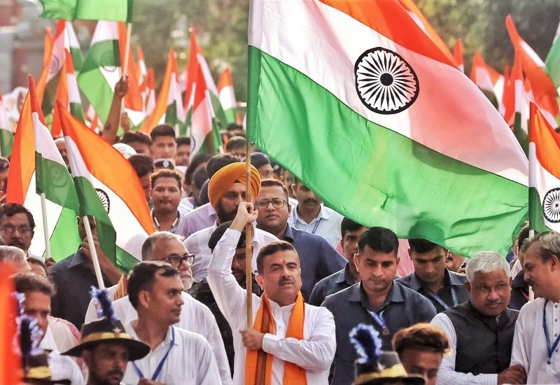 In Images: Suvendu Adhikari leads BJP's tiranga rally, urges Bengal to join 'Har Ghar Tiranga' campaign