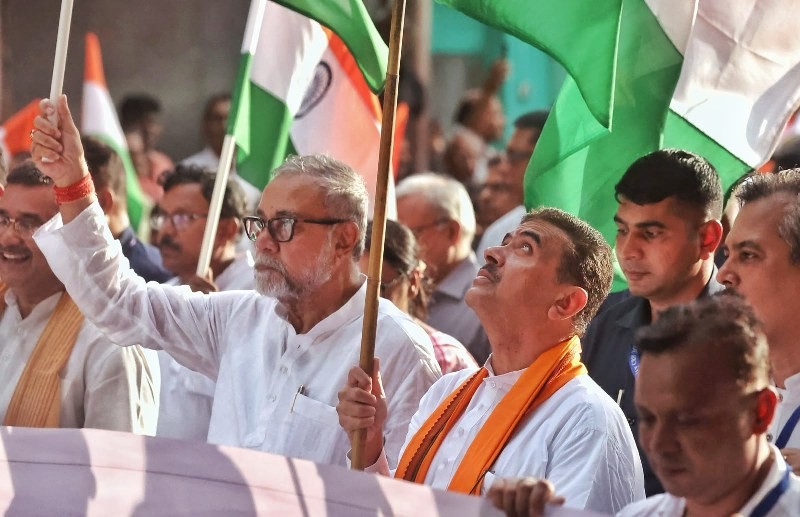 In Images: Suvendu Adhikari leads BJP's tiranga rally, urges Bengal to join 'Har Ghar Tiranga' campaign