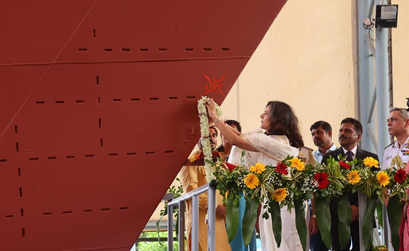 GRSE launches Next Gen Offshore Patrol Vessel 'Shruti' in Kolkata