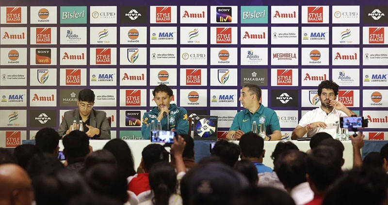 In Images: Brazil coach Carlo Ancelotti and captain Marquinhos meet press in Kolkata