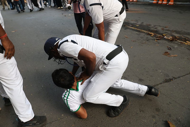 In Images: Congress workers detained during Lok Bhavan protest in Kolkata