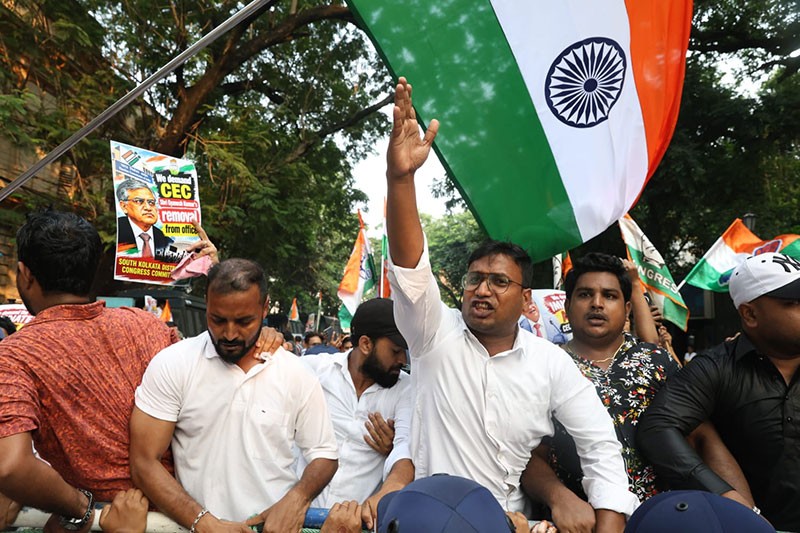 In Images: Congress workers detained during Lok Bhavan protest in Kolkata
