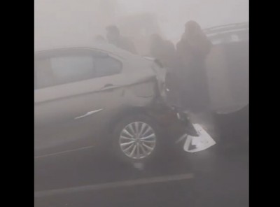 Dense fog triggers multi-vehicle pile-up on NH-9 in Uttar Pradesh’s Amroha, over 12 injured