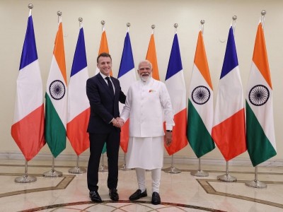 In Images: PM Modi, Emmanuel Macron hold talks during French President’s India visit