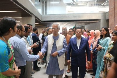 Muhammad Yunus returns to work at his NGO after 18-month stint leading Bangladesh interim govt