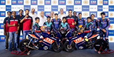 TVS Motor hands over 10 Apache RR 200 mini motorcycles to MMSC, launches rider development programme for children