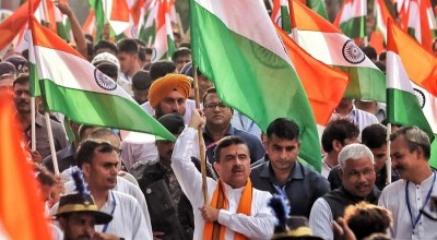 In Images: Suvendu Adhikari leads BJP's tiranga rally, urges Bengal to join 'Har Ghar Tiranga' campaign