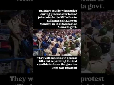 Bengal job losers scuffle with cops outside SSC office in Kolkata