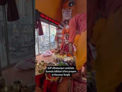 Suvendu Adhikari at Hanuman Temple in Kolkata