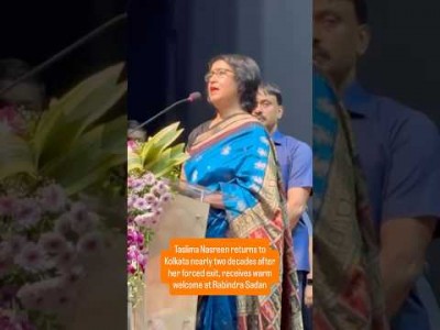 Exiled Bangladeshi writer Taslima Nasreen in Kolkata